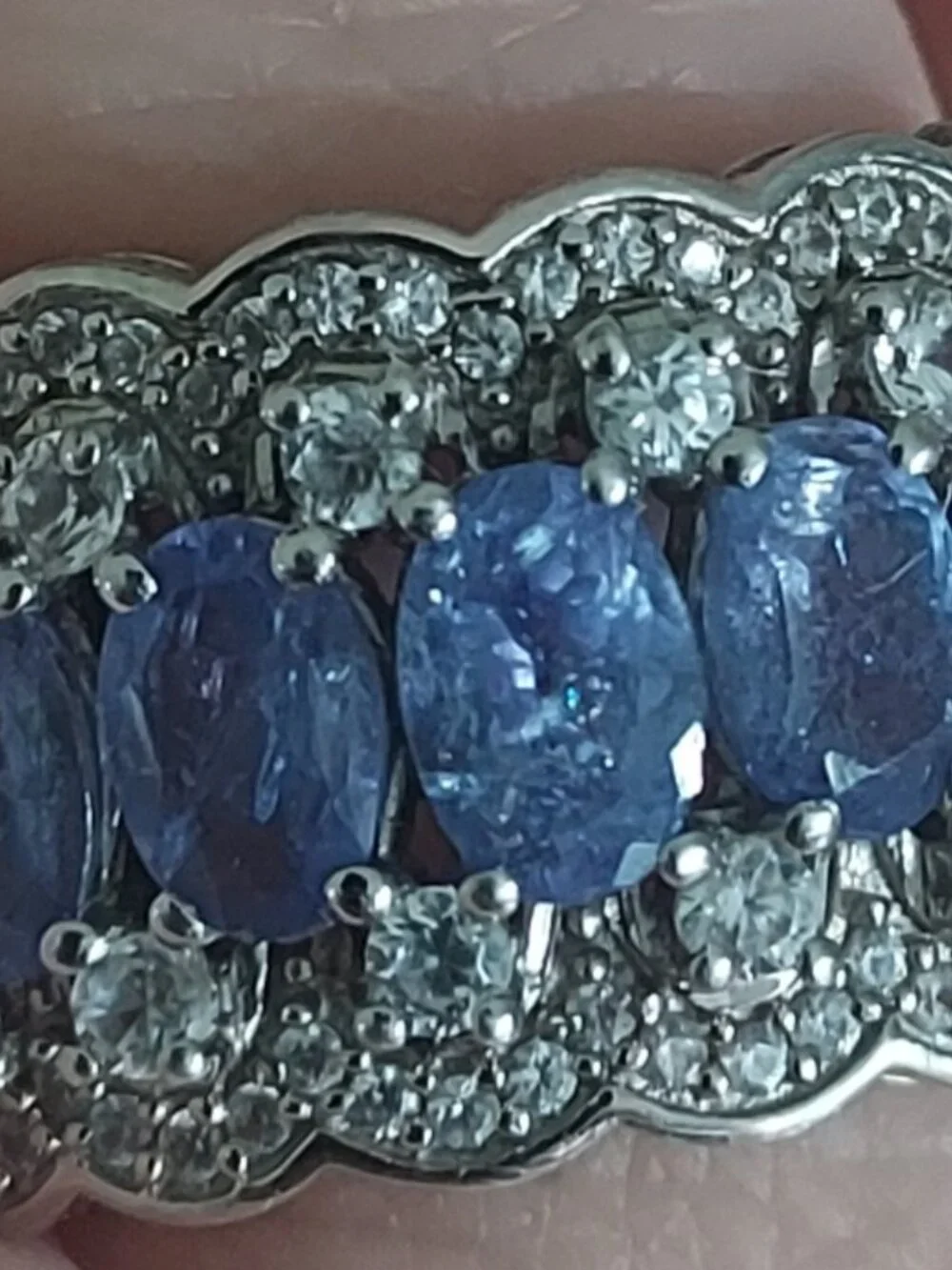 Jtv Tanzanite and zircon ring sz 8